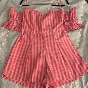 NWT Hausen Pink Stripe Romper